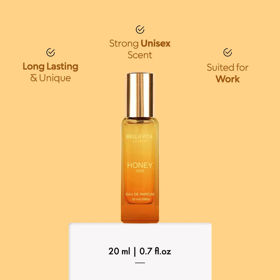 Bellavita Luxury Honey oud Eau de Parfum | 20 ml (0.7 fl.oz.) | Travel Size Perfume for Men and Women | Sweet Honey, Bergamot, Oud, and Amber Notes | Long Lasting Unisex Fragrance-Bellavita Luxury Honey oud Eau de Parfum | 20 ml (0.7 fl.oz.) | Travel Size Perfume for Men and Women | Sweet Honey, Bergamot, Oud, and Amber Notes | Long Lasting Unisex Fragrance