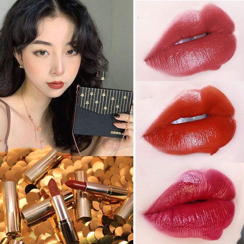Fashion Small Sachet Mousse Lipstick Leopard Print Chain With Small Round Mirror Set-278b282d30c60a8e25850d2faf7a0071