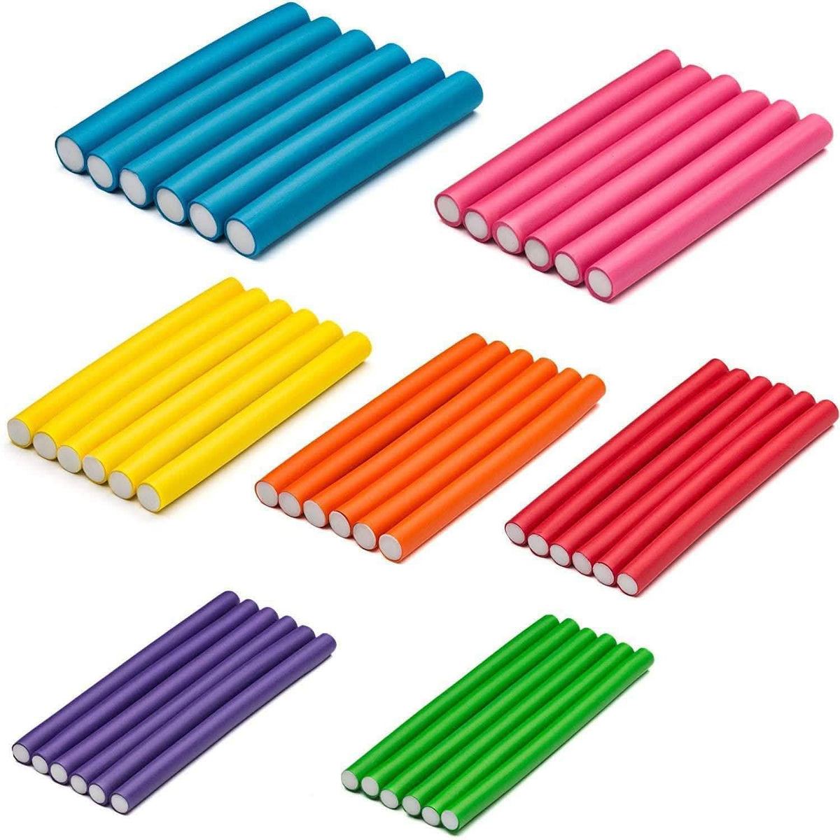 42-Pack: Tifara 7" Flexible Hair Rollers-42-Pack: Tifara 7" Flexible Hair Rollers
