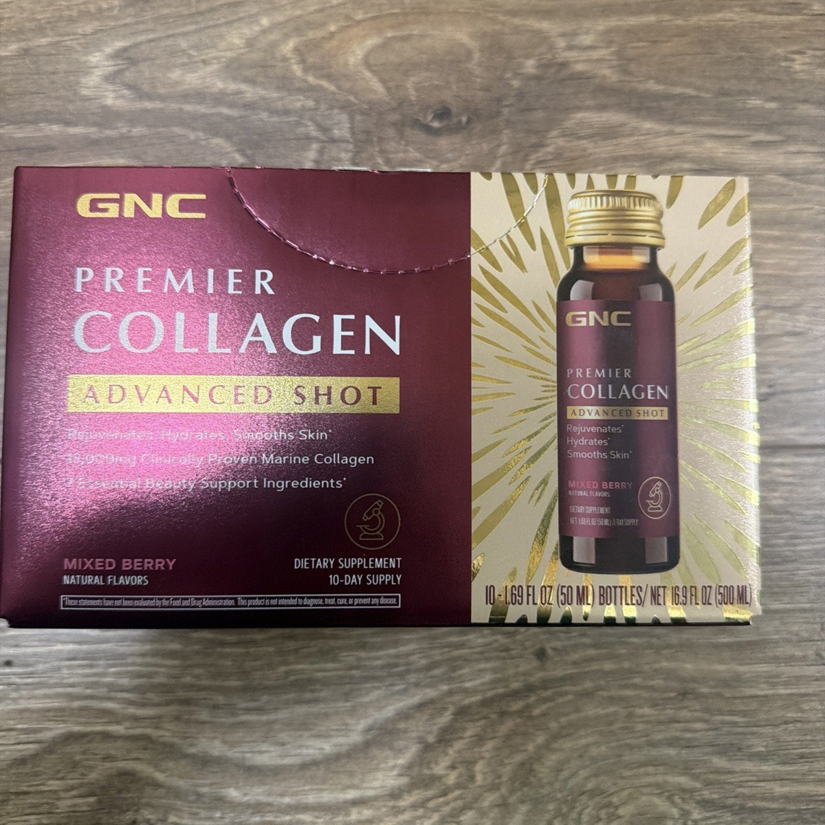 GNC Premier Collagen Advanced Shot 10 Bottles 13000mg Mixed Berry Drink-GNC Premier Collagen Advanced Shot 10 Bottles 13000mg Mixed Berry Drink