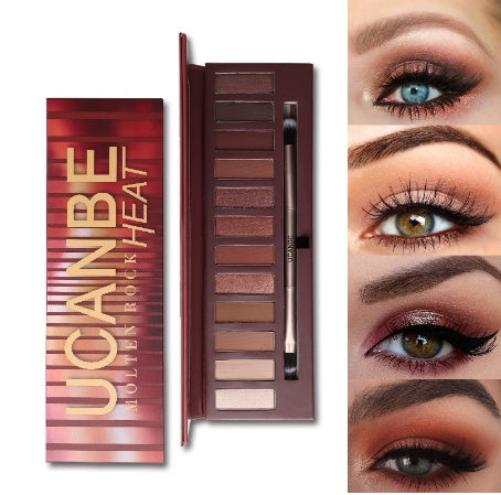 Molten Rock Heat Eye Shadow Makeup Palette Nude Shimmer Matte Smoky Eyeshadow Red Brown Pumpkin Cosmetics-b626e4fb5e2bd178abf1006fc4d98c64