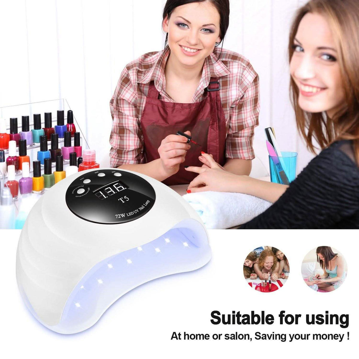 48W UV LED Gel Nail Lamp with 4 Timer-48W UV LED Gel Nail Lamp with 4 Timer