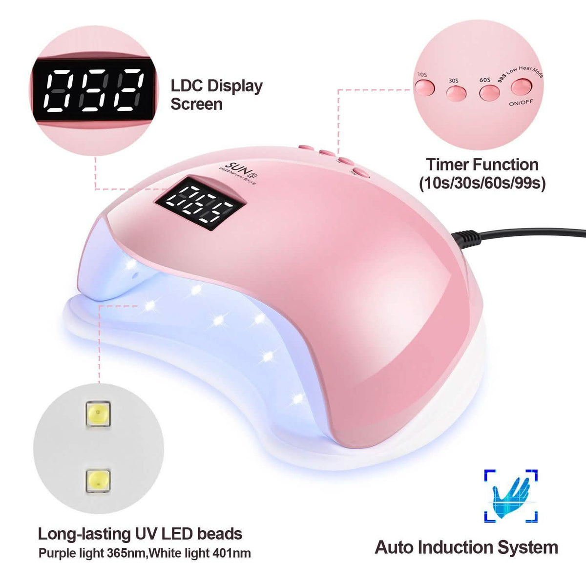 48W UV LED Gel Nail Lamp with 4 Timer-48W UV LED Gel Nail Lamp with 4 Timer