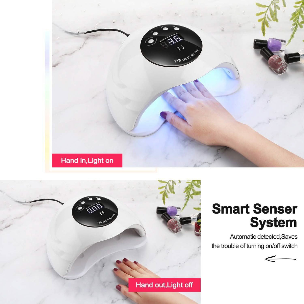 48W UV LED Gel Nail Lamp with 4 Timer-48W UV LED Gel Nail Lamp with 4 Timer