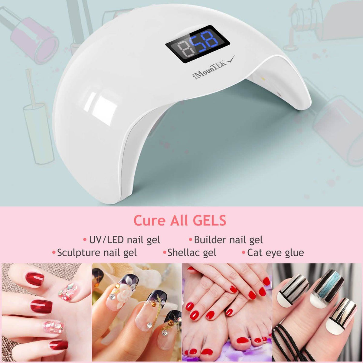 48W UV LED Nail Lamp Gel Polish Nail Dryer-48W UV LED Nail Lamp Gel Polish Nail Dryer