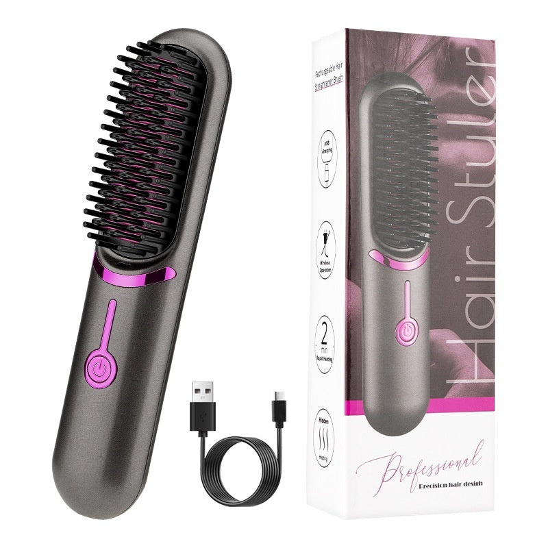Wireless Straight Comb USB Charging Hairdressing Comb Rolls-9746b8429b2d0a3842ffc395d503fcac