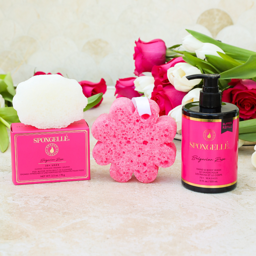 Bulgarian Rose Wild Flower, Pedi Buffer, and Body Wash Refill Set-Bulgarian Rose Wild Flower, Pedi Buffer, and Body Wash Refill Set