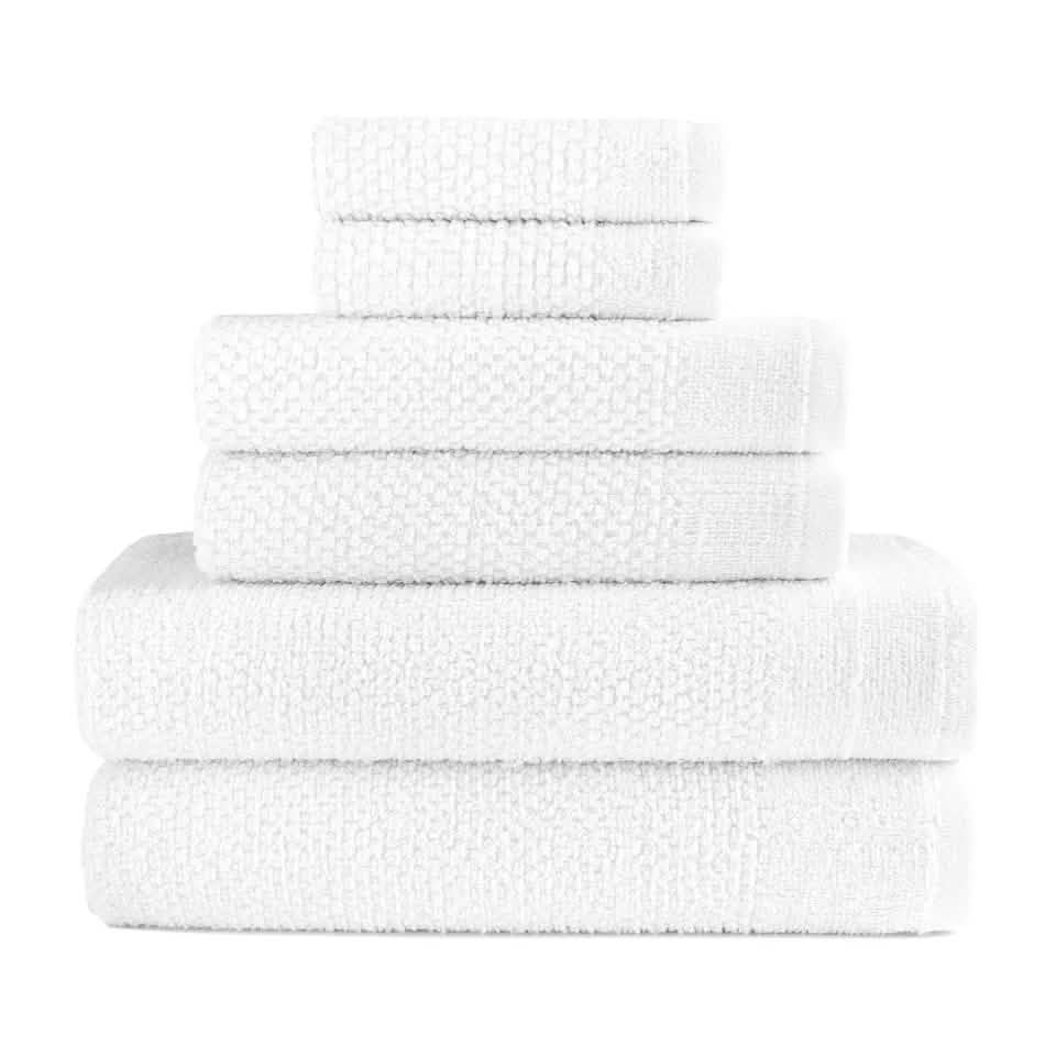 6-Piece: Dan River Popcorn Cotton Bath Towel Set-6-Piece: Dan River Popcorn Cotton Bath Towel Set