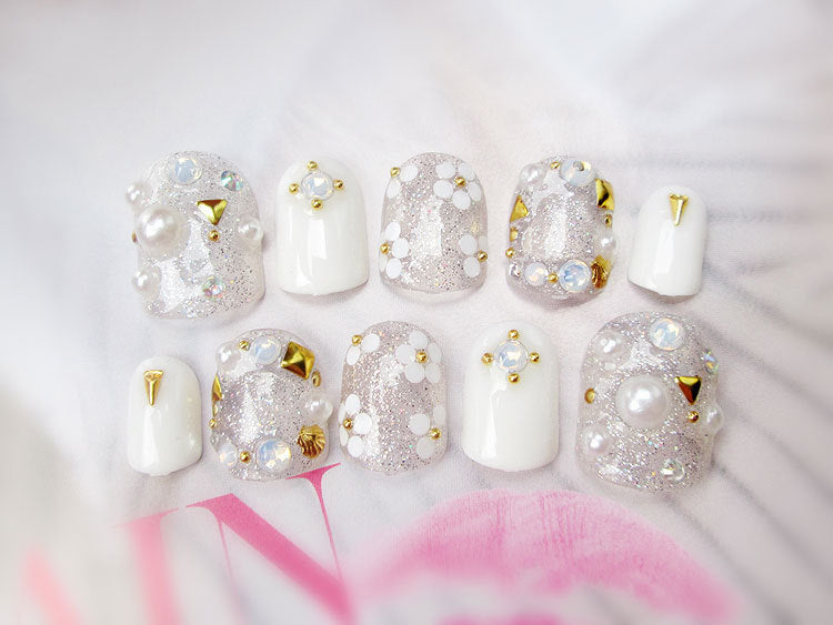 Finished Nail Art Magazine Style Beautiful Bride Fake Nails-b6aa115e62a2f2dd151ab1fb278cdcda