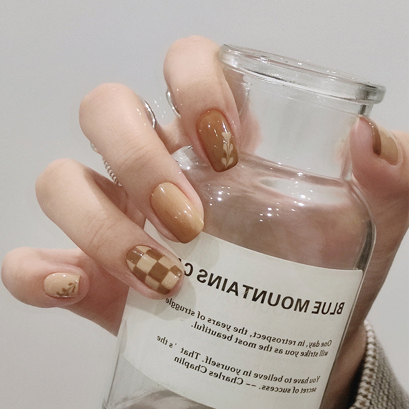 Kurixiang Latte Pull Wearing Nail Nail Patch Nail Patch-d93e548a41c9e2200e7f29c3447211c