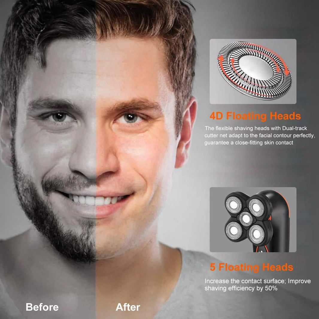 4D Electric Shavers Razor IPX7 Rechargeable Beard Trimmer-4D Electric Shavers Razor IPX7 Rechargeable Beard Trimmer