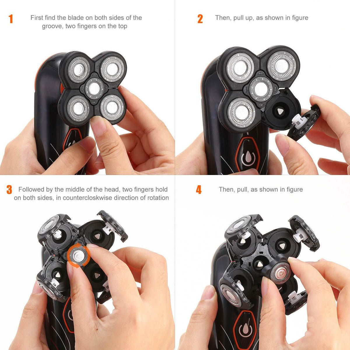 4D Electric Shavers Razor IPX7 Rechargeable Beard Trimmer-4D Electric Shavers Razor IPX7 Rechargeable Beard Trimmer