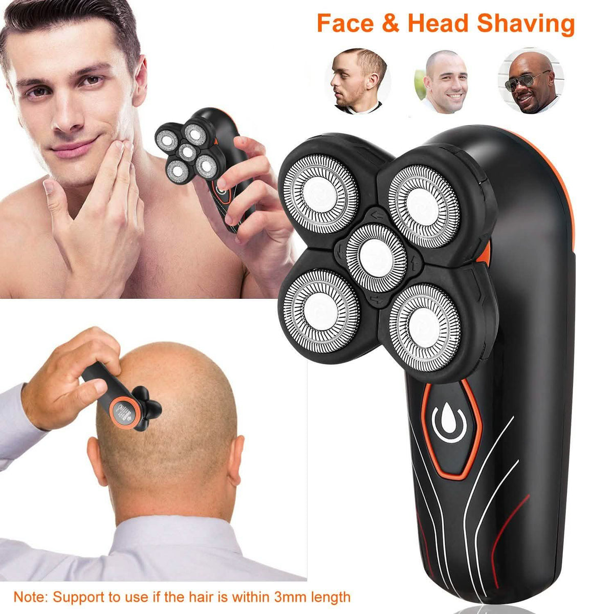 4D Electric Shavers Razor IPX7 Rechargeable Beard Trimmer-4D Electric Shavers Razor IPX7 Rechargeable Beard Trimmer