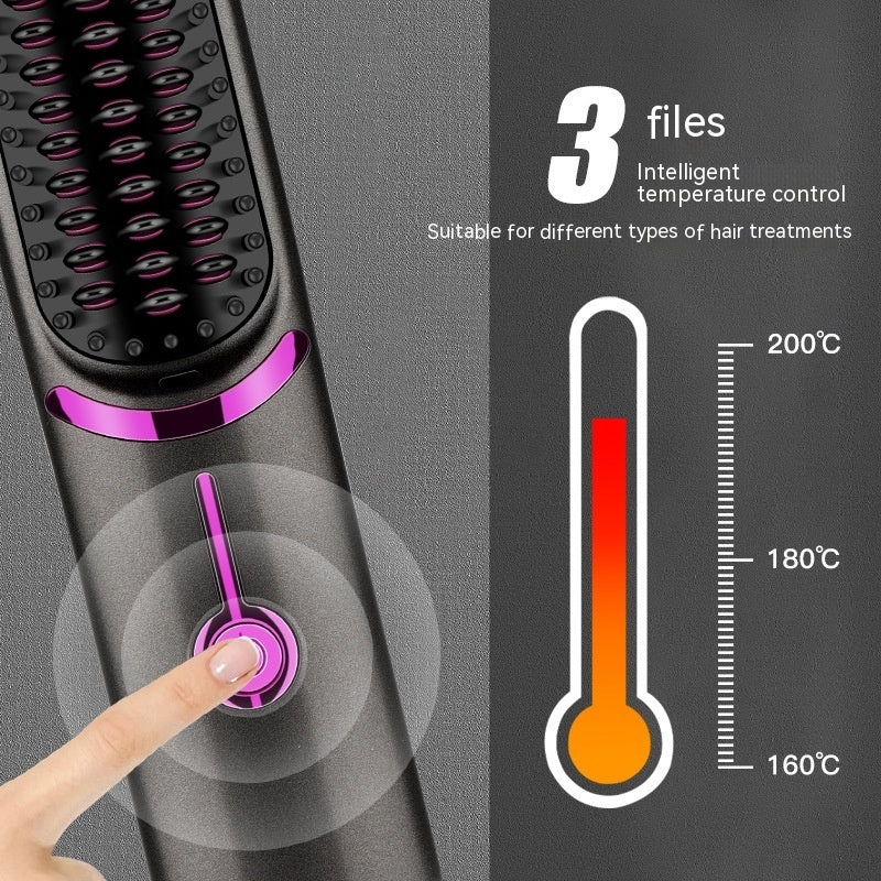 Wireless Straight Comb USB Charging Hairdressing Comb Rolls-f2842e85cde20cf4b52baaefefeaeb9