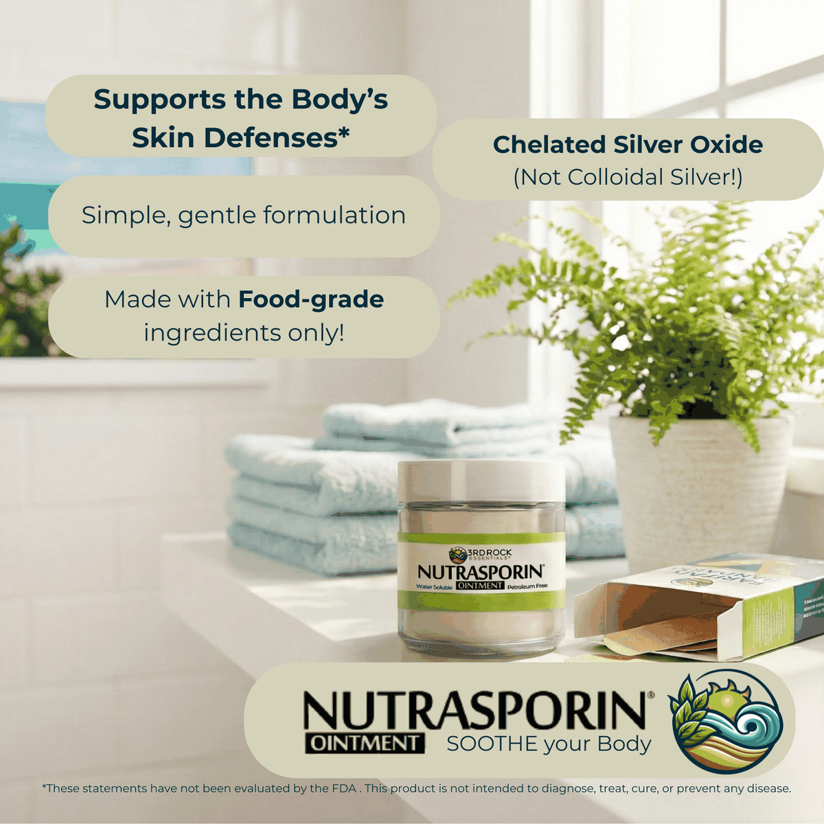 Nutrasporin® All Natural First Aid Ointment - Silver Gel 3 oz Jar-Nutrasporin® All Natural First Aid Ointment - Silver Gel 3 oz Jar