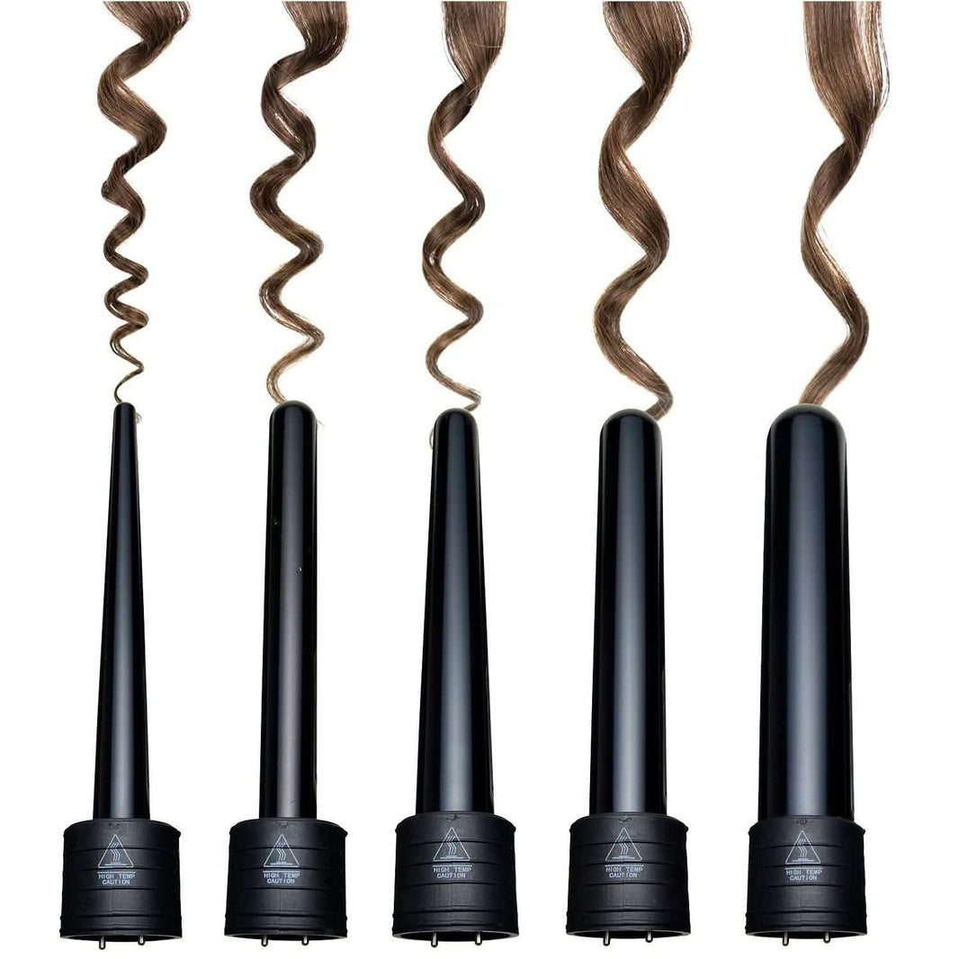 5-in-1 Curling Iron Wand Set Hair Curler Set With 5 Interchangeable Barrels Roller-5-in-1 Curling Iron Wand Set Hair Curler Set With 5 Interchangeable Barrels Roller