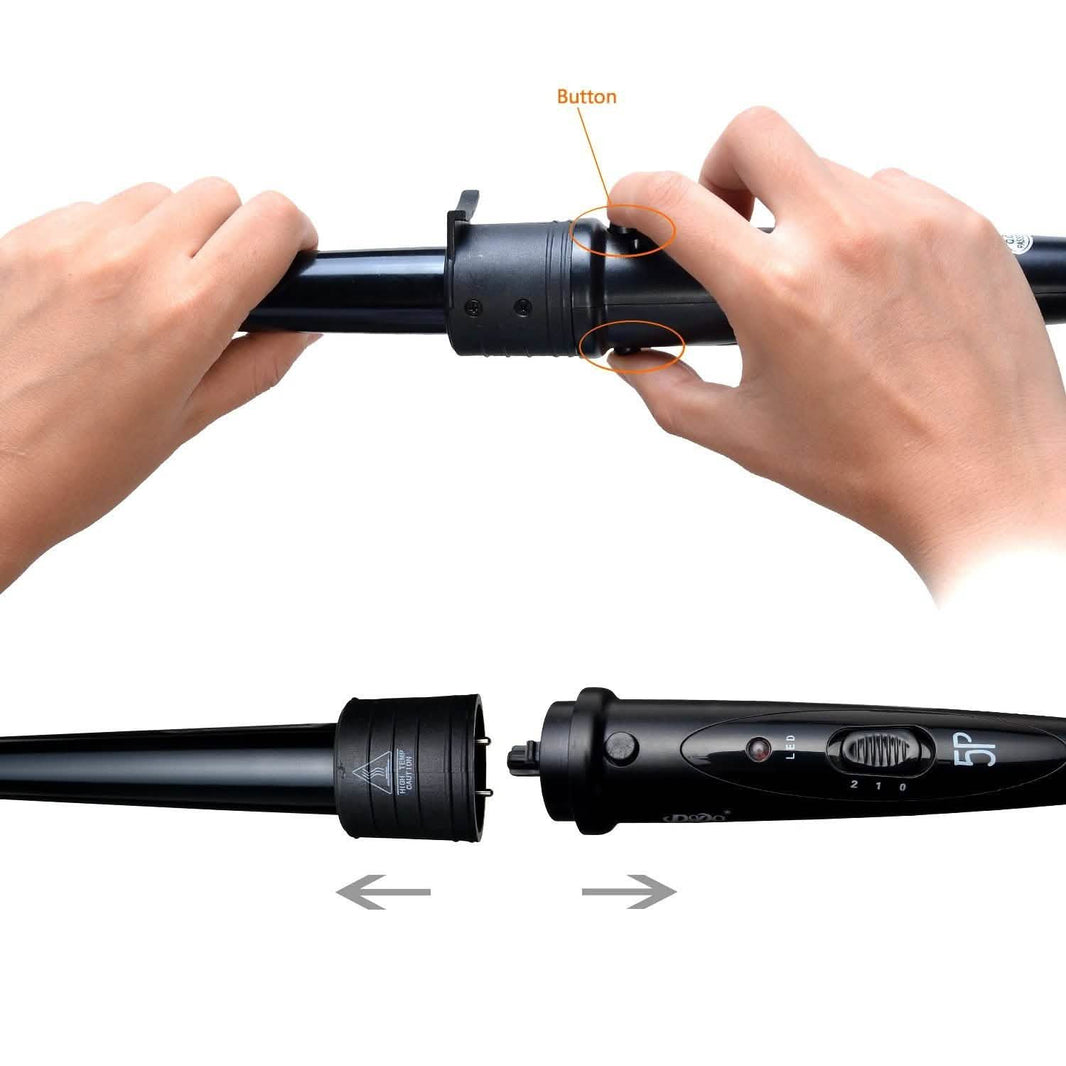 5-in-1 Curling Iron Wand Set Hair Curler Set With 5 Interchangeable Barrels Roller-5-in-1 Curling Iron Wand Set Hair Curler Set With 5 Interchangeable Barrels Roller