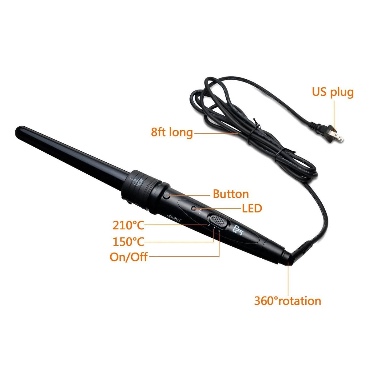 5-in-1 Curling Iron Wand Set Hair Curler Set With 5 Interchangeable Barrels Roller-5-in-1 Curling Iron Wand Set Hair Curler Set With 5 Interchangeable Barrels Roller