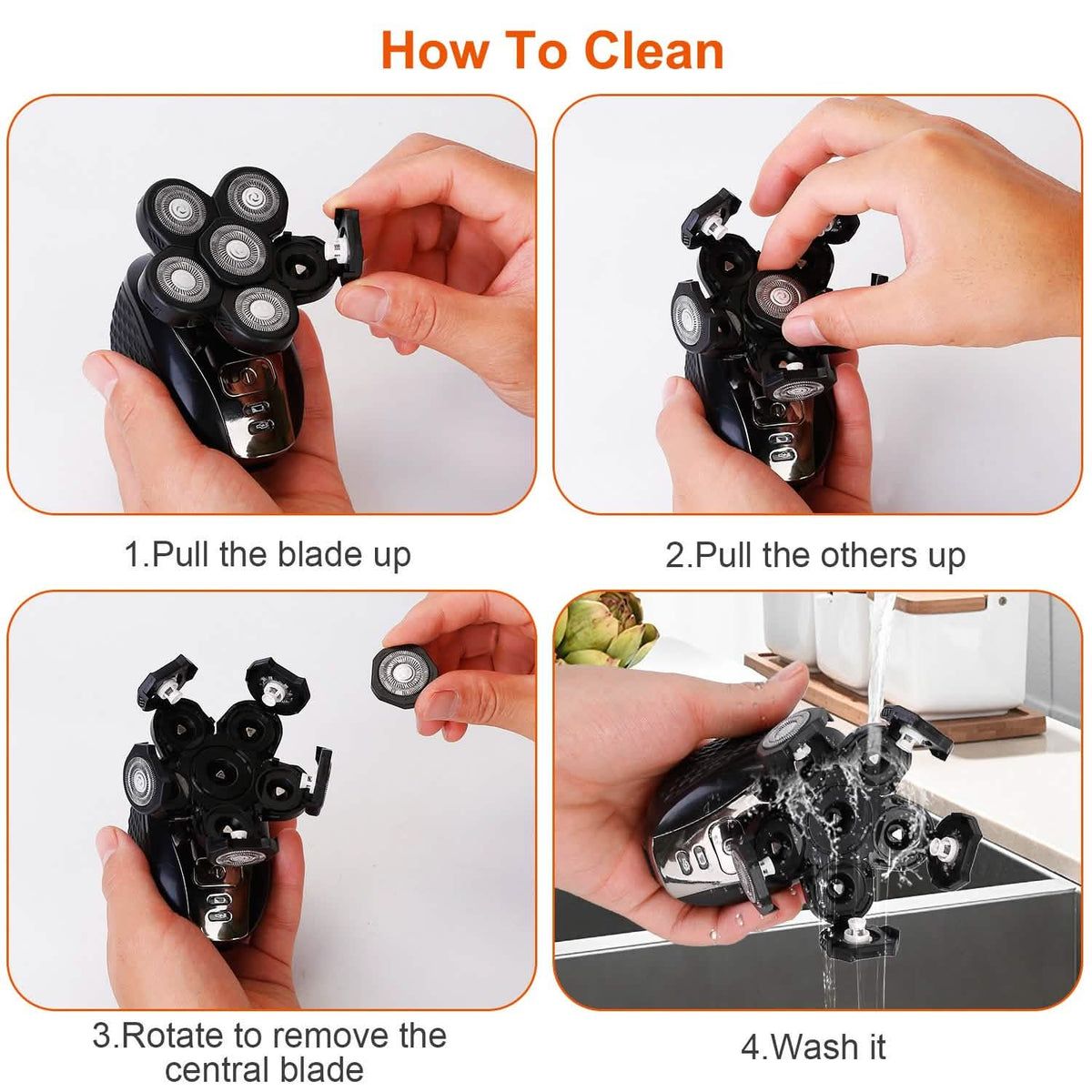 5-in-1 Electric Razor For Bald Men-5-in-1 Electric Razor For Bald Men