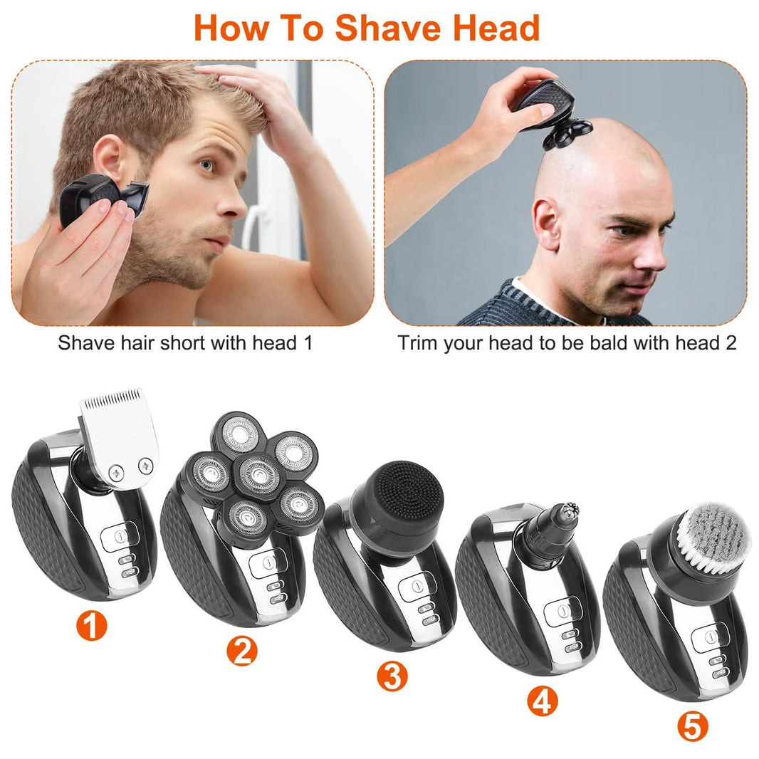 5-in-1 Electric Razor For Bald Men-5-in-1 Electric Razor For Bald Men