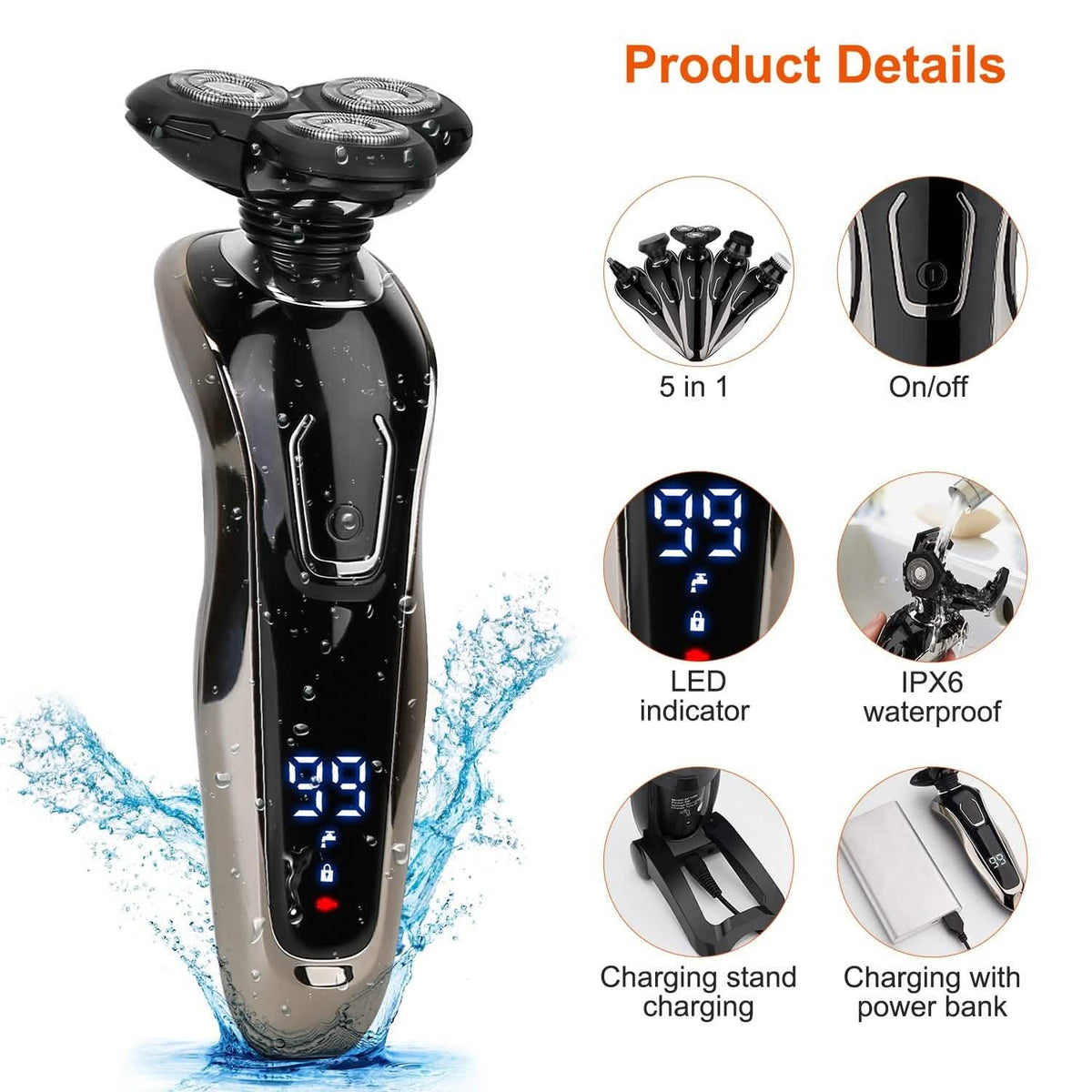 5-in-1 Electric Razor Shaver-5-in-1 Electric Razor Shaver