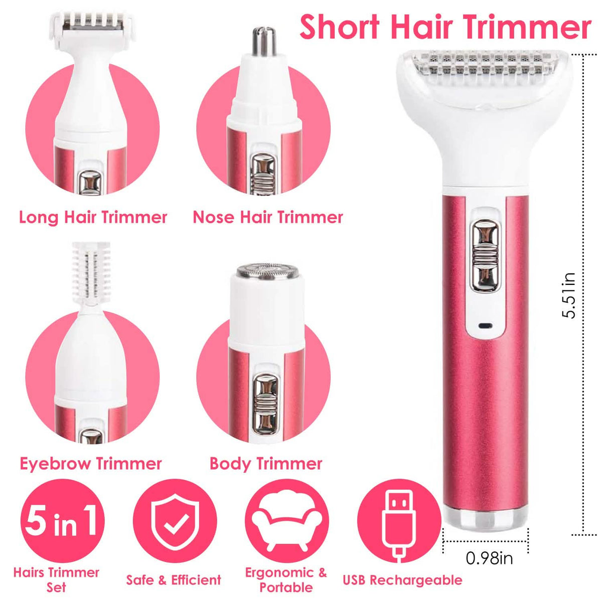 5-in-1 Lady Electric Razor-5-in-1 Lady Electric Razor
