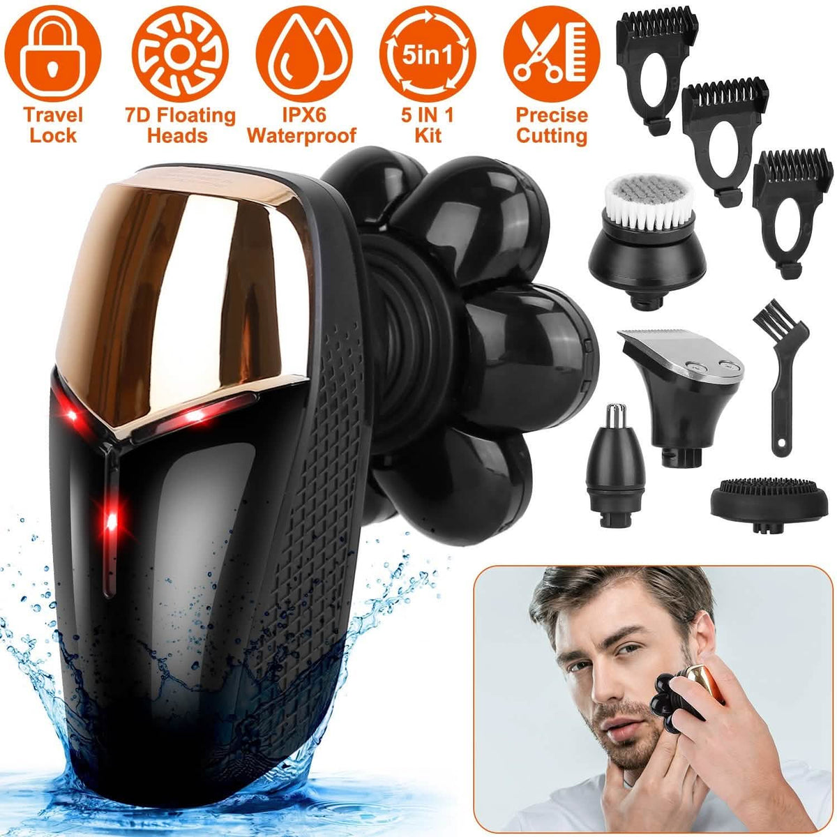 5-in-1 Rechargeable Cordless Trimmer Shaver Kit-5-in-1 Rechargeable Cordless Trimmer Shaver Kit