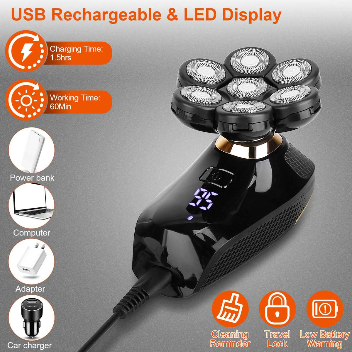 5-in-1 Rechargeable Cordless Trimmer Shaver Kit-5-in-1 Rechargeable Cordless Trimmer Shaver Kit
