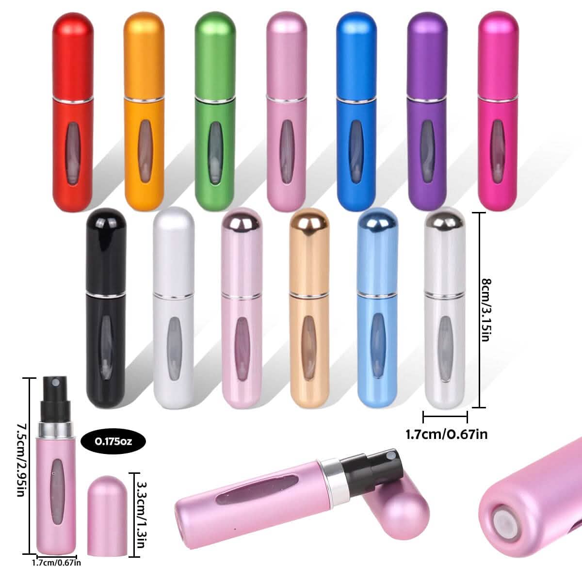 5-Pack: 0.17 Oz Matte Mini Perfume Atomizers-5-Pack: 0.17 Oz Matte Mini Perfume Atomizers