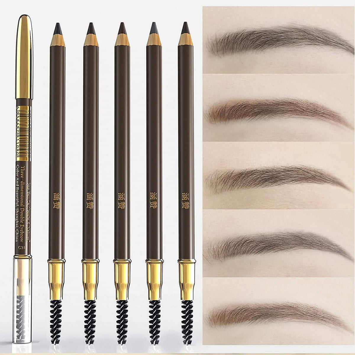 5-Pack: Eyebrow Pencil Longlasting Waterproof Durable Liner-5-Pack: Eyebrow Pencil Longlasting Waterproof Durable Liner