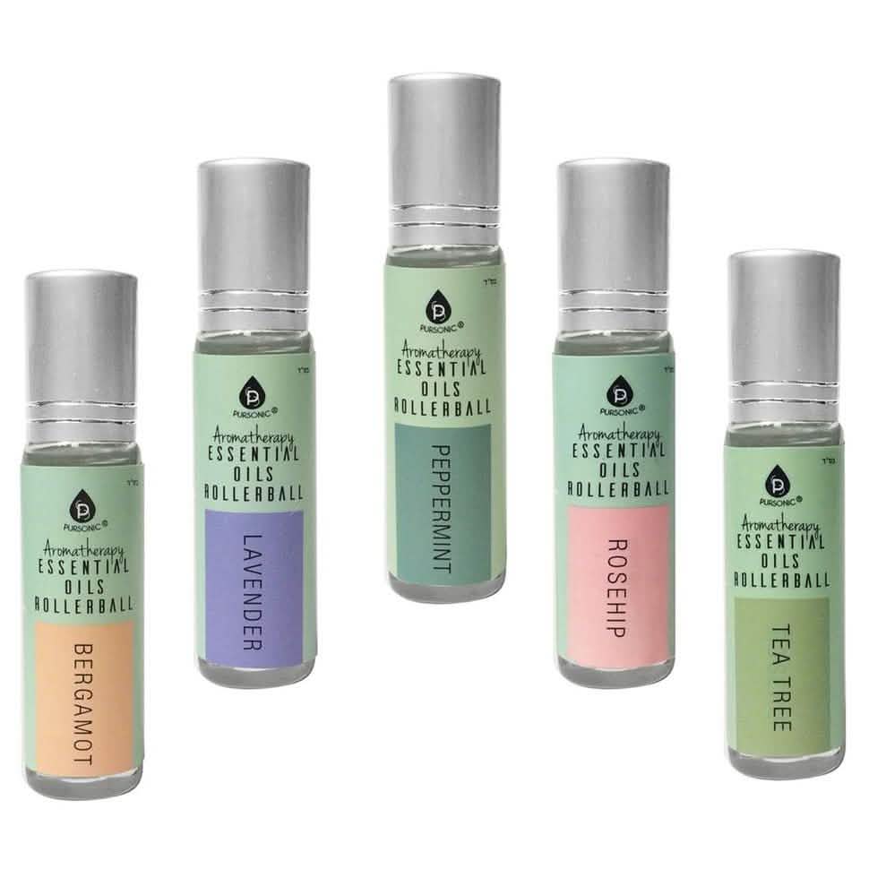 5-Pack: Pursonic Aromatherapy Essential Oils Rollerball-5-Pack: Pursonic Aromatherapy Essential Oils Rollerball