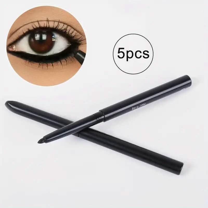 5-Pack: Waterproof and Sweat-Proof Black Eyeliner Pencil-5-Pack: Waterproof and Sweat-Proof Black Eyeliner Pencil