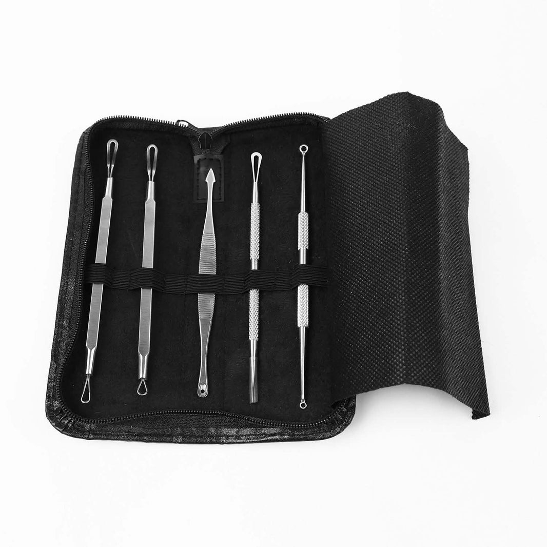 5-Piece Set: Blackhead Remover Kit Stainless Steel Popping Zit Remover-5-Piece Set: Blackhead Remover Kit Stainless Steel Popping Zit Remover
