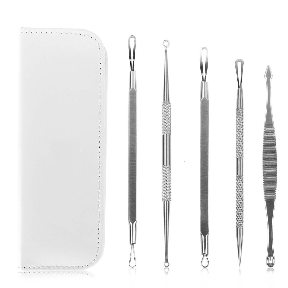 5-Piece Set: Blackhead Remover Kit Stainless Steel Popping Zit Remover-5-Piece Set: Blackhead Remover Kit Stainless Steel Popping Zit Remover