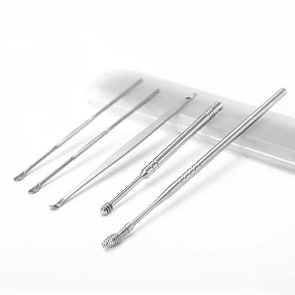 5-Piece: Stainless Steel Earpick Set-5-Piece: Stainless Steel Earpick Set