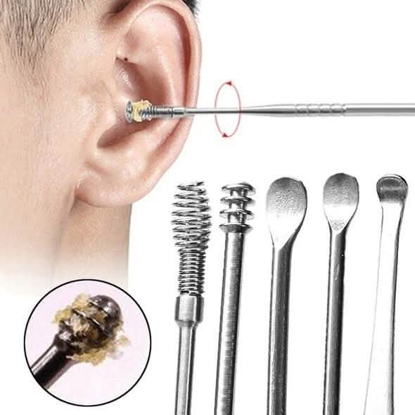 5-Piece: Stainless Steel Earpick Set-5-Piece: Stainless Steel Earpick Set