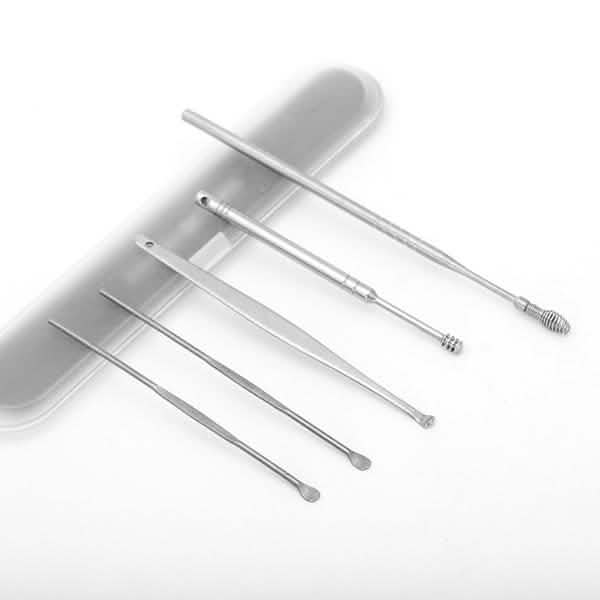 5-Piece: Stainless Steel Earpick Set-5-Piece: Stainless Steel Earpick Set