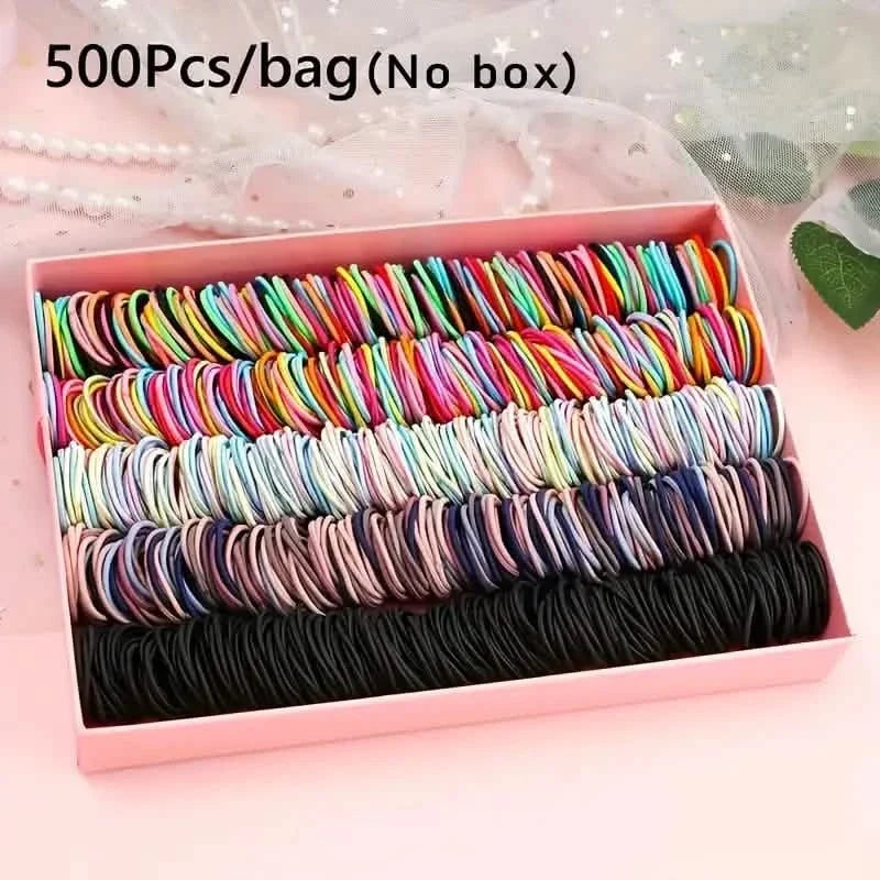 500-Pieces: Cute Elastic Hair Tie Polyester and Spandex Blend-500-Pieces: Cute Elastic Hair Tie Polyester and Spandex Blend