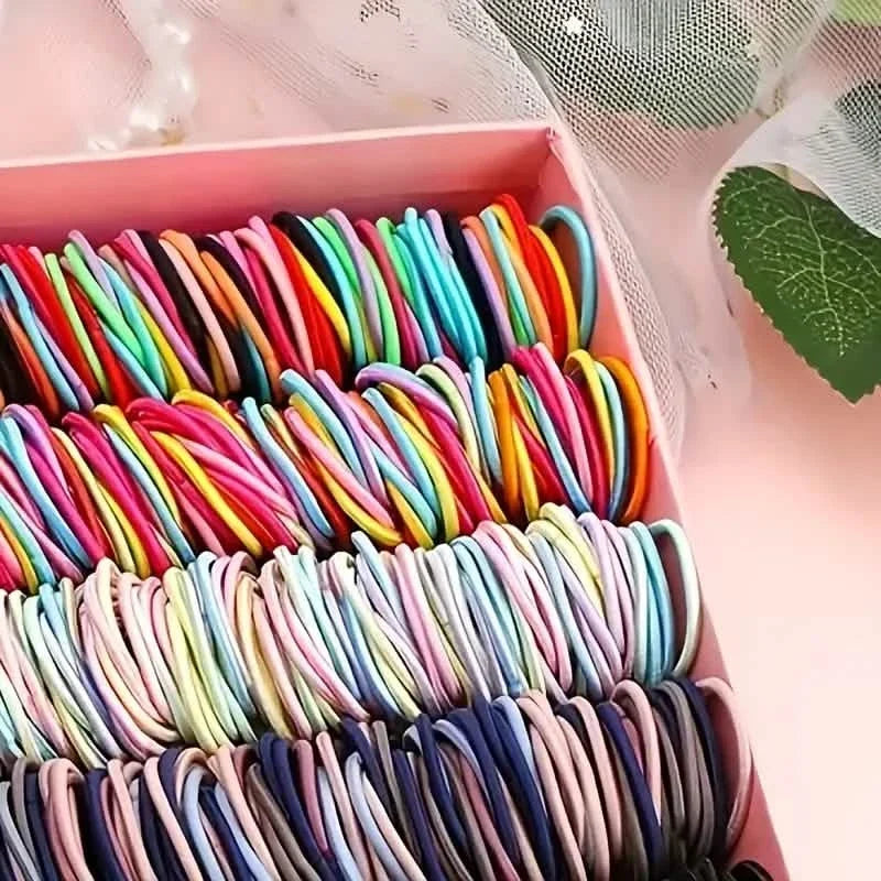 500-Pieces: Cute Elastic Hair Tie Polyester and Spandex Blend-500-Pieces: Cute Elastic Hair Tie Polyester and Spandex Blend