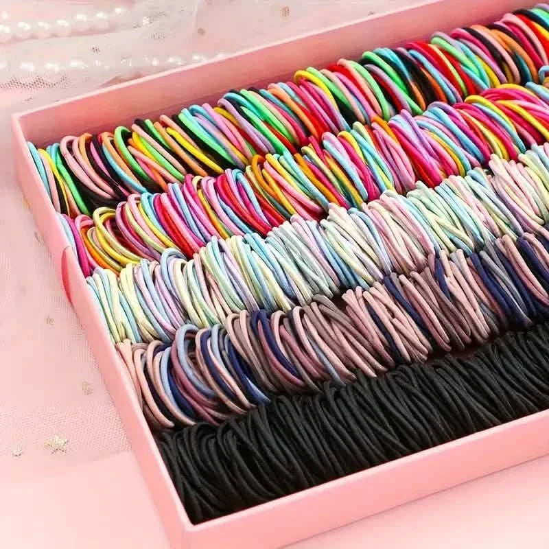 500-Pieces: Cute Elastic Hair Tie Polyester and Spandex Blend-500-Pieces: Cute Elastic Hair Tie Polyester and Spandex Blend