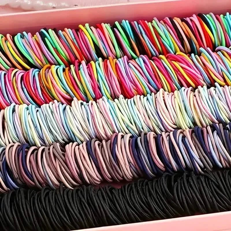 500-Pieces: Cute Elastic Hair Tie Polyester and Spandex Blend-500-Pieces: Cute Elastic Hair Tie Polyester and Spandex Blend