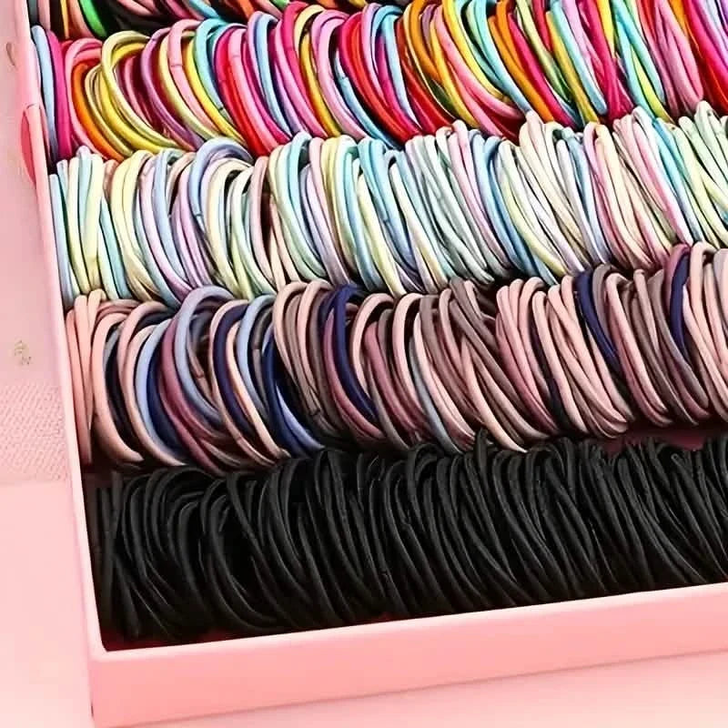 500-Pieces: Cute Elastic Hair Tie Polyester and Spandex Blend-500-Pieces: Cute Elastic Hair Tie Polyester and Spandex Blend