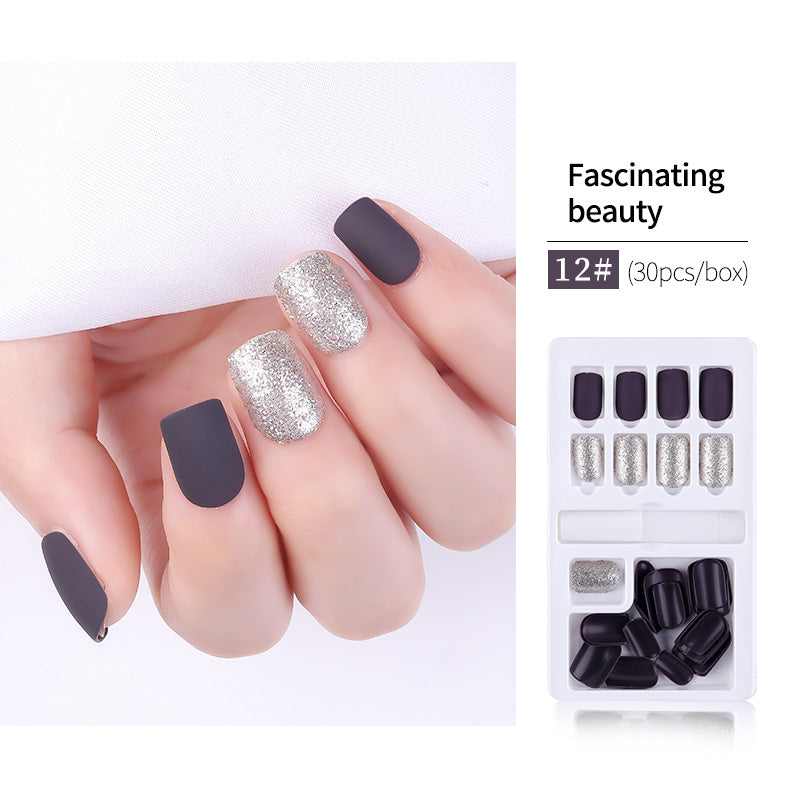 30pcs Detachable False Nail Artificial Tips Set Full Cover for Short Decoration-7305e7591cc76e7fb8231a5e8c00ee91