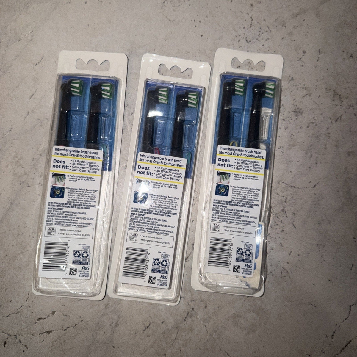 Oral-B CrossAction Toothbrush Replacement Heads, Black — 3 Packs (6 Heads Total)-Oral-B CrossAction Toothbrush Replacement Heads, Black — 3 Packs (6 Heads Total)