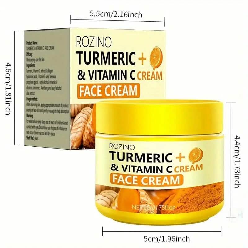 50g/1.75 Oz Turmeric + Vitamin C Face Cream with Hyaluronic Acid-50g/1.75 Oz Turmeric + Vitamin C Face Cream with Hyaluronic Acid