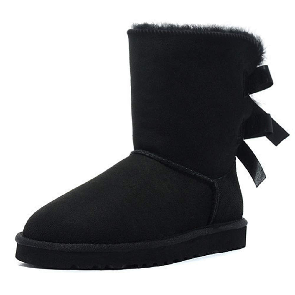 JOY IN LOVE Women's Snow Boots for Winter Mid-Calf high Back Bows-JOY IN LOVE Women's Snow Boots for Winter Mid-Calf high Back Bows
