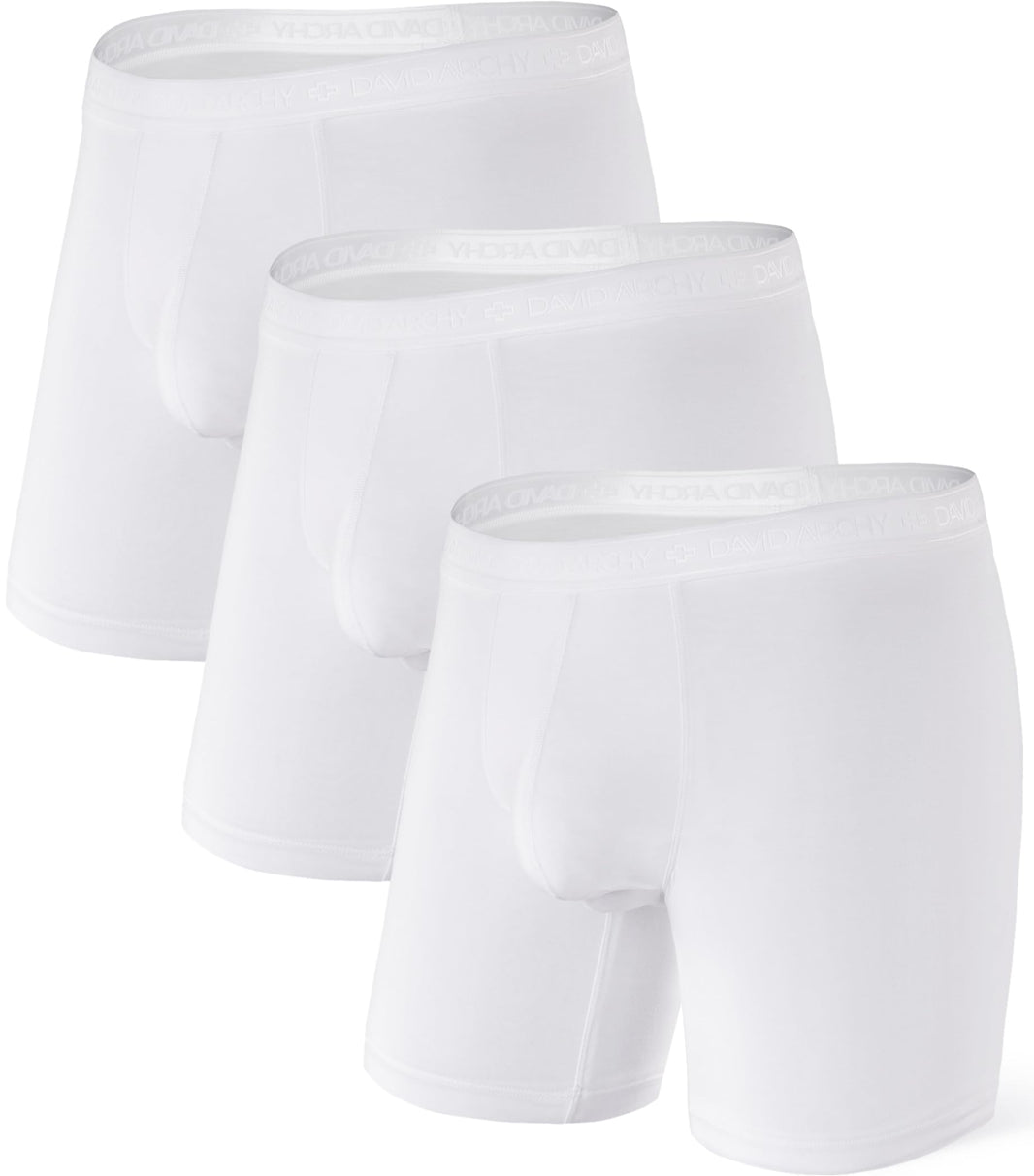DAVID ARCHY Men's Underwear Modal Boxer Briefs Trunks Multi-Pack | Dual Pouch with Fly, Ultra Soft Second Skin Feel, Breathable Stretch Spandex, Anti Chafing, Daily Lounging Work Travel-DAVID ARCHY Men's Underwear Modal Boxer Briefs Trunks Multi-Pack | Dual Pouch with Fly, Ultra Soft Second Skin Feel, Breathable Stretch Spandex, Anti Chafing, Daily Lounging Work Travel