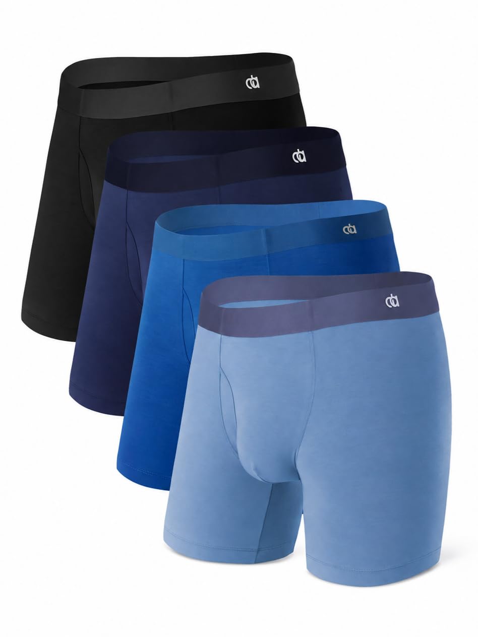 DAVID ARCHY Men's Ultra Soft Underwear Modal Boxer Briefs Slim Fit 6.5" | Second Skin Fabric Breathable, Smooth Low-Profile Waistband, Easy Access Side Fly, Tagless Anti Chafing for All-day Comfort-DAVID ARCHY Men's Ultra Soft Underwear Modal Boxer Briefs Slim Fit 6.5" | Second Skin Fabric Breathable, Smooth Low-Profile Waistband, Easy Access Side Fly, Tagless Anti Chafing for All-day Comfort
