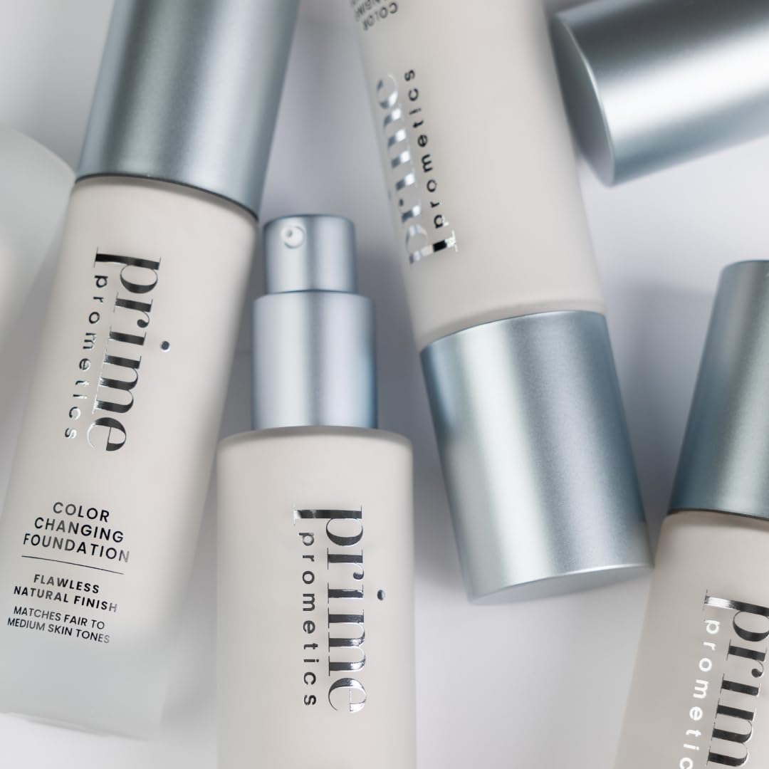 Prime Prometics Color Changing Foundation for Mature Women – Instantly Adapts to Your Skin Tone – Buildable Light-to-Medium Coverage – 12-Hour Wear – Natural Dewy Finish – Hypoallergenic-Prime Prometics Color Changing Foundation for Mature Women – Instantly Adapts to Your Skin Tone – Buildable Light-to-Medium Coverage – 12-Hour Wear – Natural Dewy Finish – Hypoallergenic