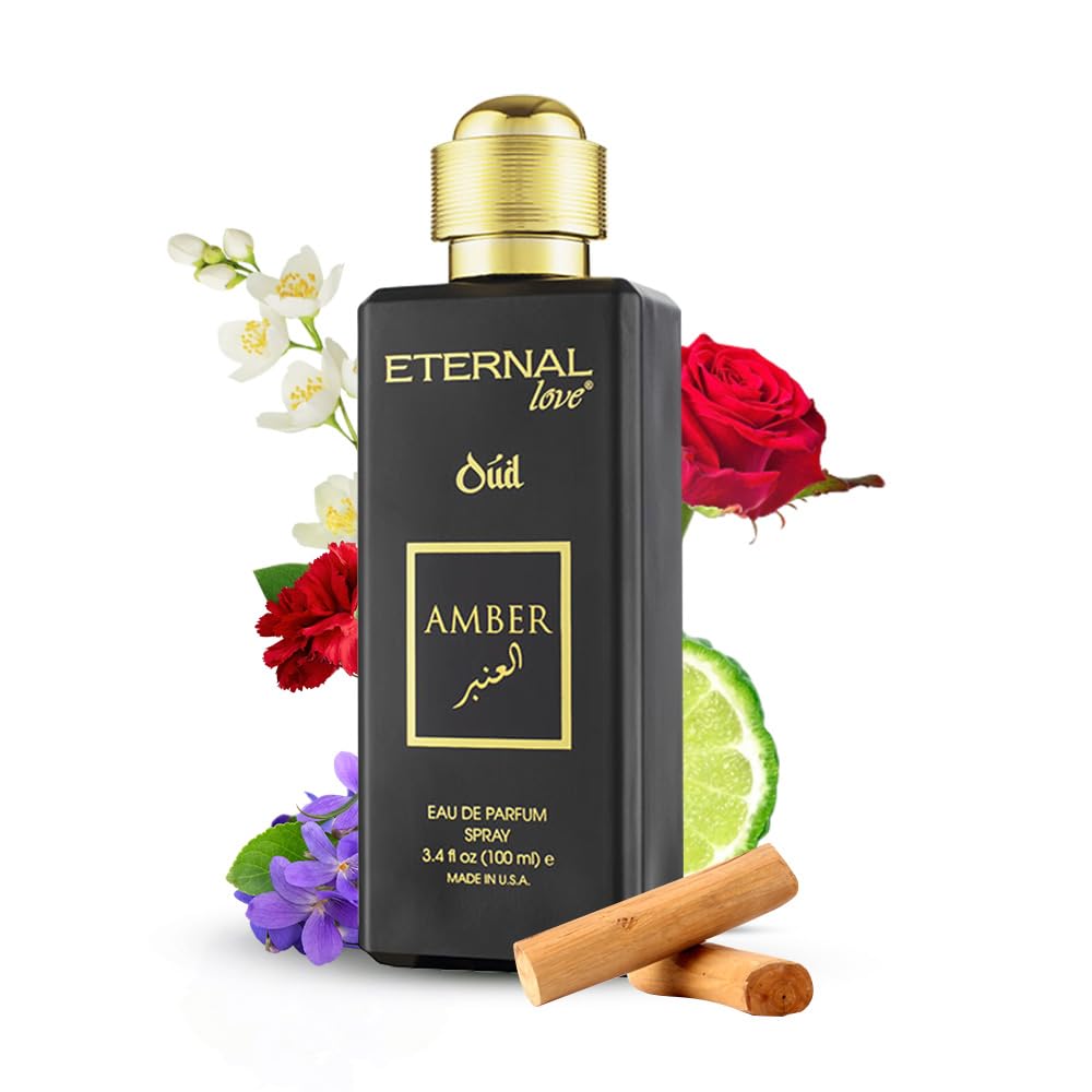 Eternal Love Amber Oud - Long Lasting Unisex Eau de Parfum - Warm Woody Oriental Fragrance with Oud & Amber - Dubai Inspired Arabic Scent - 3.4oz-Eternal Love Amber Oud - Long Lasting Unisex Eau de Parfum - Warm Woody Oriental Fragrance with Oud & Amber - Dubai Inspired Arabic Scent - 3.4oz